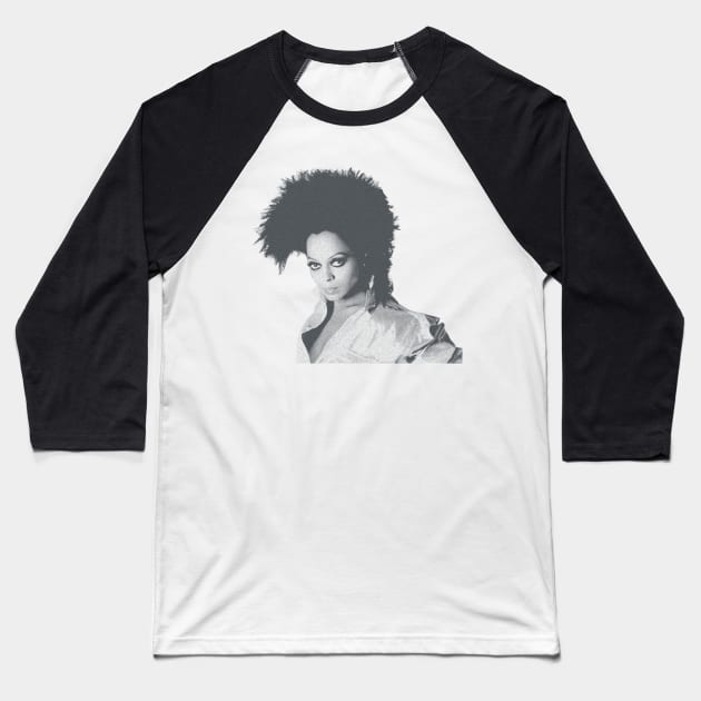 Diana Ross - Black Art Baseball T-Shirt by chanda's